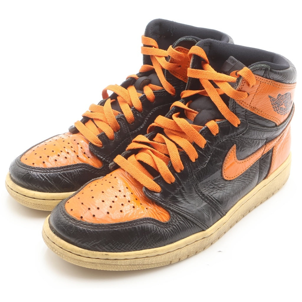 NIKE(ナイキ) AIR JORDAN 1 HIGH SHATTERED BACKBOARD 3.0 エアジョーダン1 シャッタード バックボード3.0 ハイカットスニーカー ブラック/オレンジ US9/27cm 555088-028