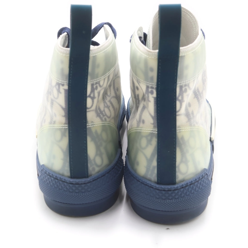 DIOR(ディオール) B23 HIGH TOP OBLIQUE SNEAKERS オブリーク 総柄 ハイカットスニーカー ホワイト/ブルー 3SH118YNT