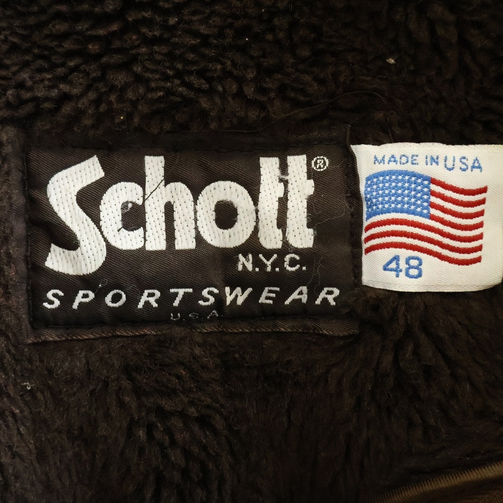 SCHOTT(ショット) 80S VINTAGE A-2 茶タグ USA製 ボアライナー レザー フライトジャケット ブラウン