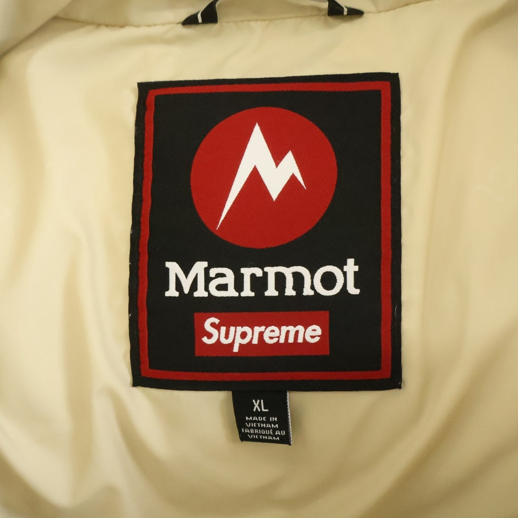 SUPREME(シュプリーム) 25AW ×Marmot 800-Fill Down Parka Tan マーモット 800フィル ジップアップ フーディ ダウンジャケット ベージュ/ブルー