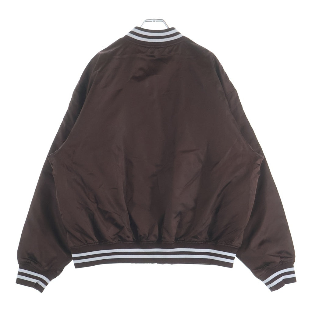 SUPREME(シュプリーム) 26SS ×Champion Satin Varsity Jacket チャンピオン ロゴ刺繍 サテンバーシティ ジャケット ブルゾン ブラウン