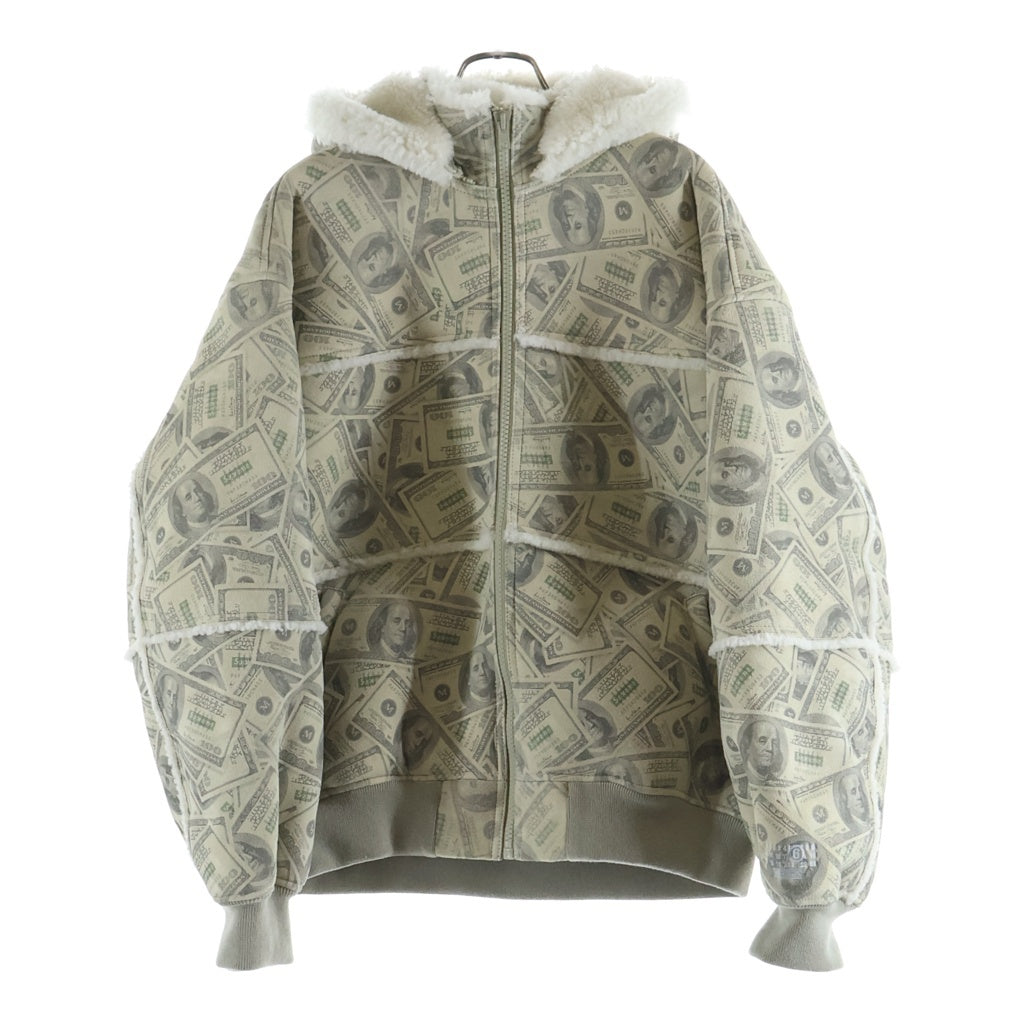 SUPREME(シュプリーム) ×MM6 Maison Margiela Hooded Shearling Bomber Jacket Money エムエム6 メゾンマルジェラ シアリング ボンバー ラムレザー ジャケット クリーム