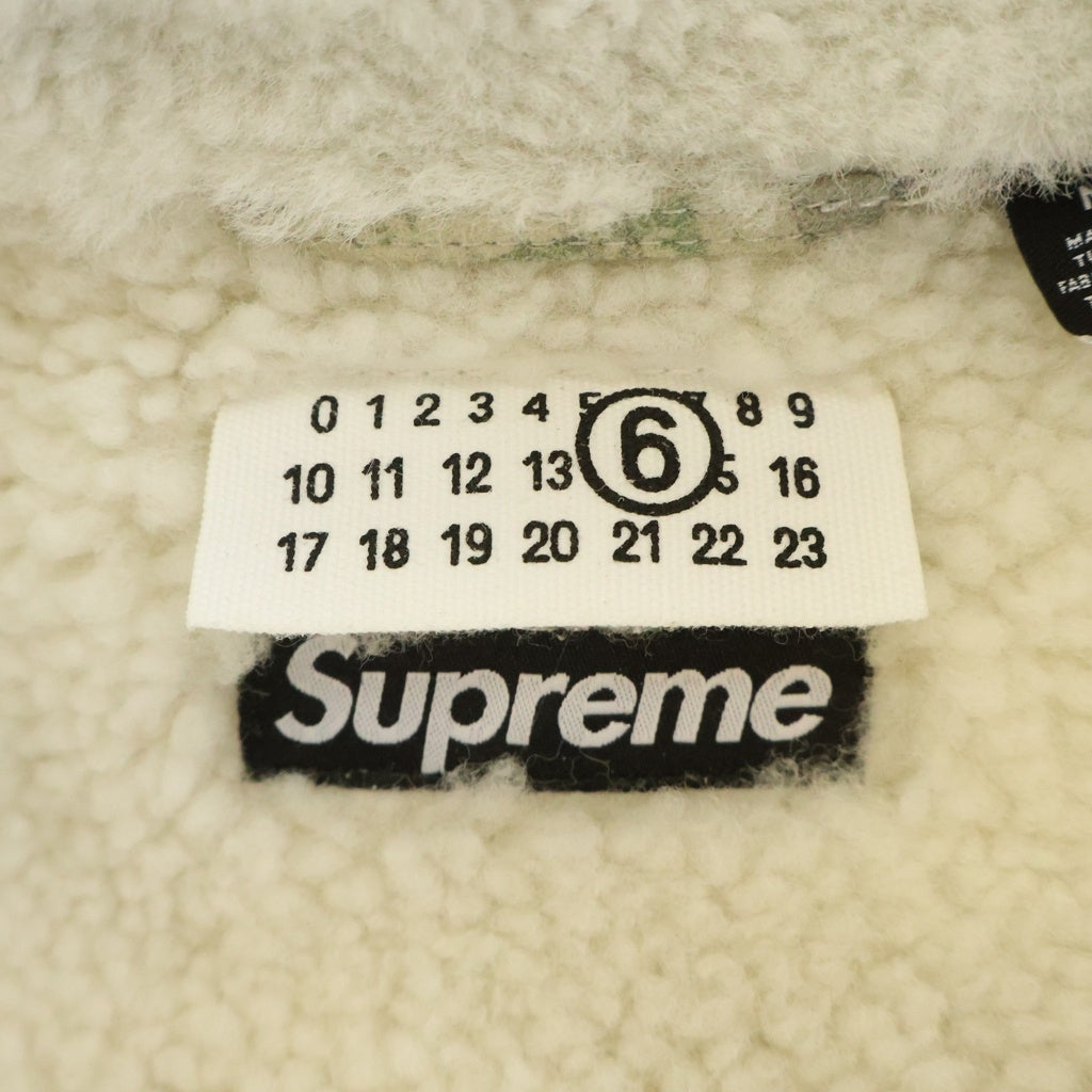 SUPREME(シュプリーム) ×MM6 Maison Margiela Hooded Shearling Bomber Jacket Money エムエム6 メゾンマルジェラ シアリング ボンバー ラムレザー ジャケット クリーム