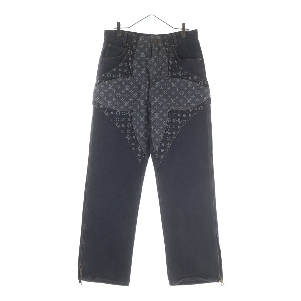 LOUIS VUITTON(ルイヴィトン) 23AW MONOGRAM FLOWER DENIM PANTS モノグラムフラワーエンブロイダリー ストレートデニムパンツ グレー RM232 Y92 HPD92W