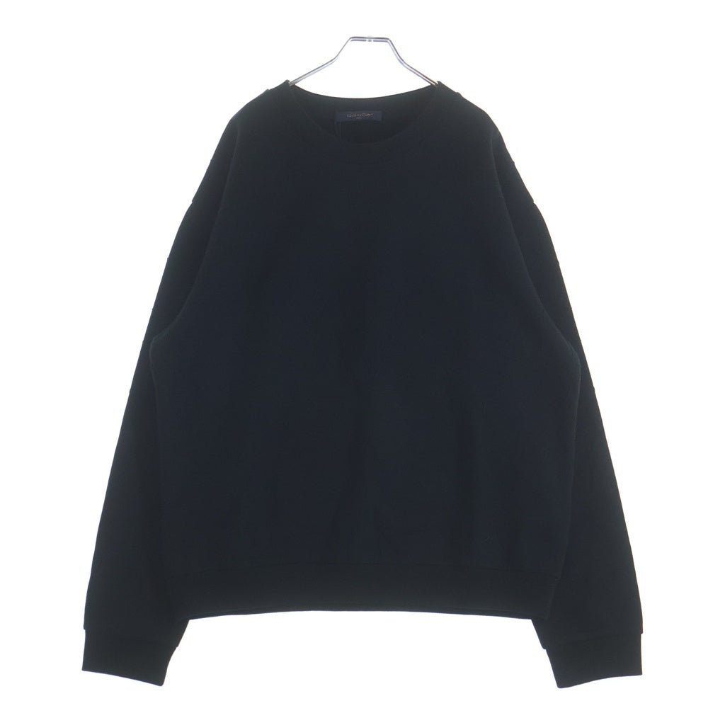 LOUIS VUITTON(ルイヴィトン) 24AW LVロゴジャガード エンブロイダリー クルーネックスウェットシャツ トレーナー ブラック RM242M IHN HRY83W