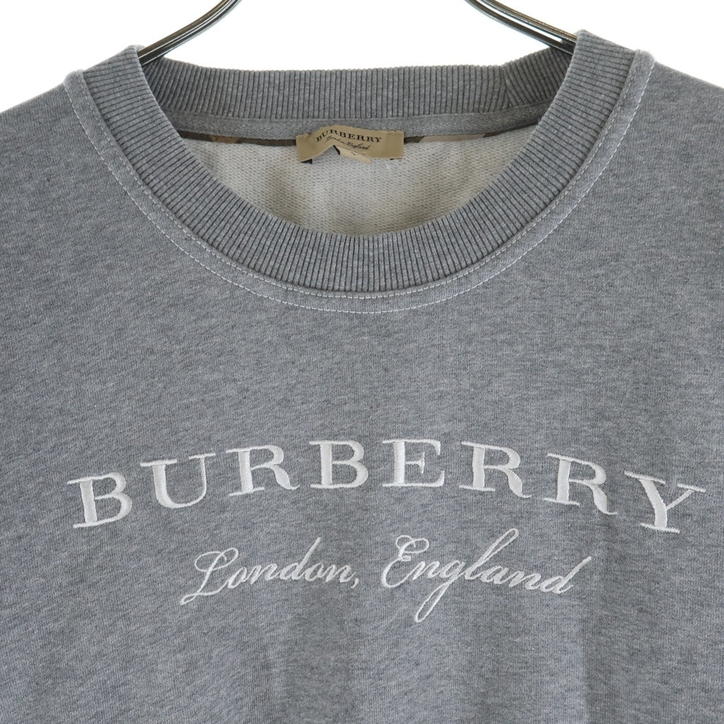 BURBERRY(バーバリー) ロゴ刺繍 クルーネック長袖チュニックスウェットワンピース レディース グレー 4057511