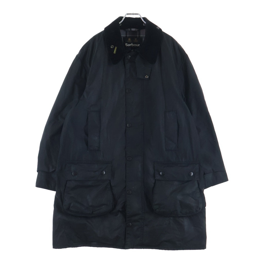 Barbour(バブアー) 22AW OS BORDER ボーダー 裏地チェック ワックスコーティング オイルドジャケット ブラック 222MWX2089
