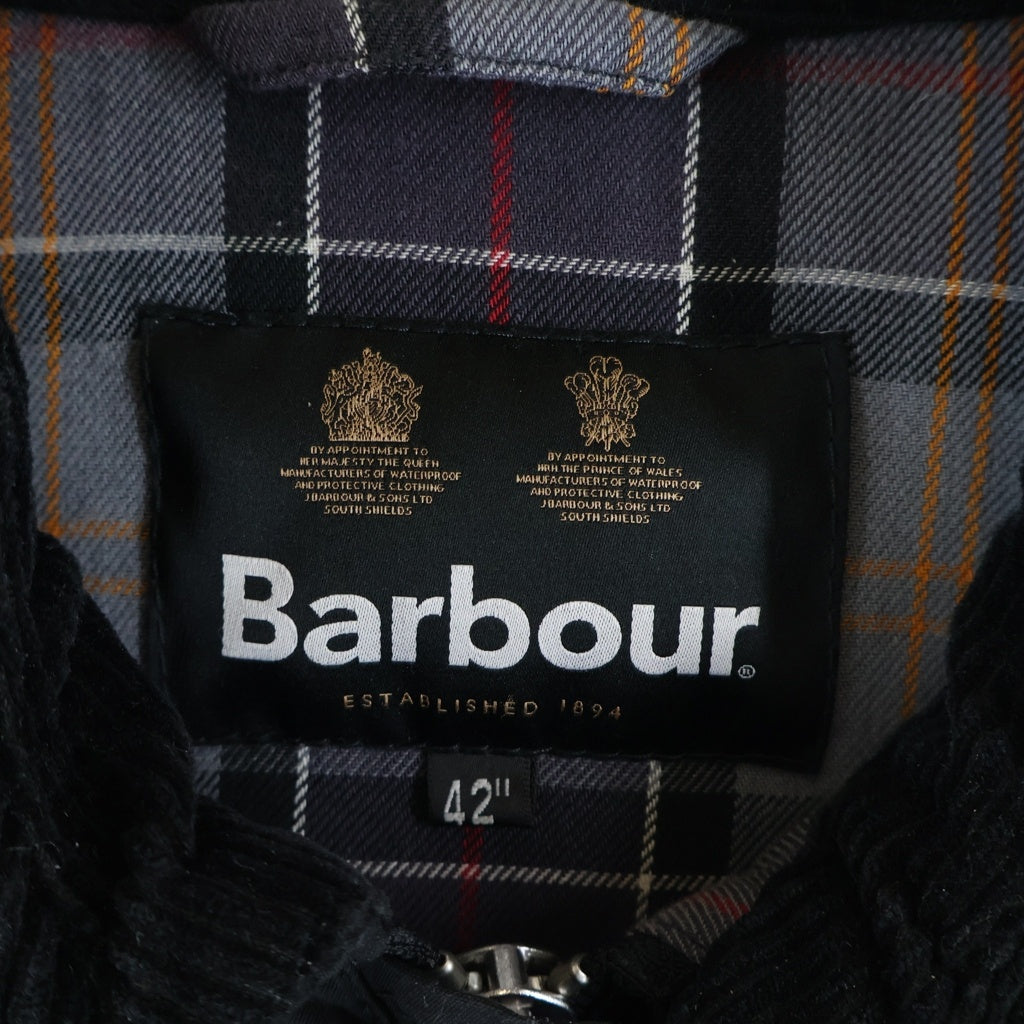 Barbour(バブアー) 22AW OS BORDER ボーダー 裏地チェック ワックスコーティング オイルドジャケット ブラック 222MWX2089