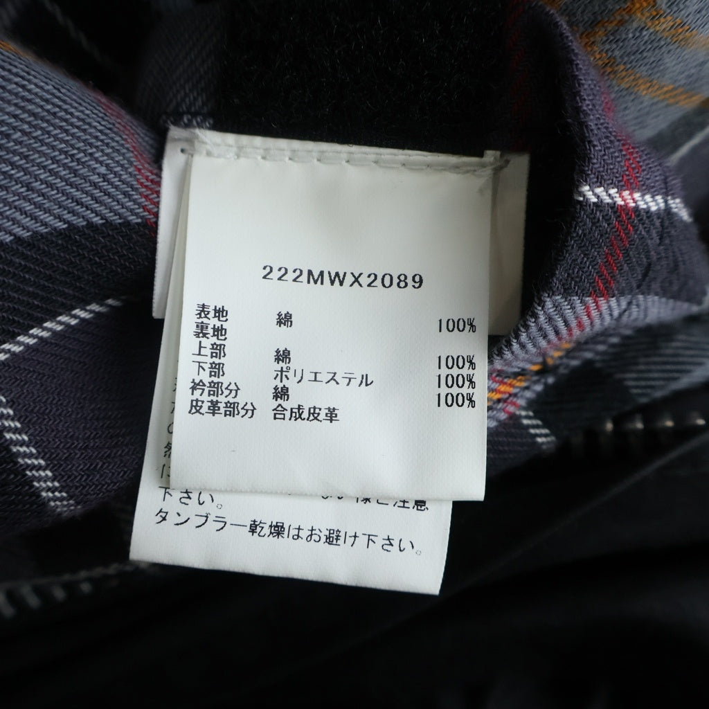 Barbour(バブアー) 22AW OS BORDER ボーダー 裏地チェック ワックスコーティング オイルドジャケット ブラック 222MWX2089