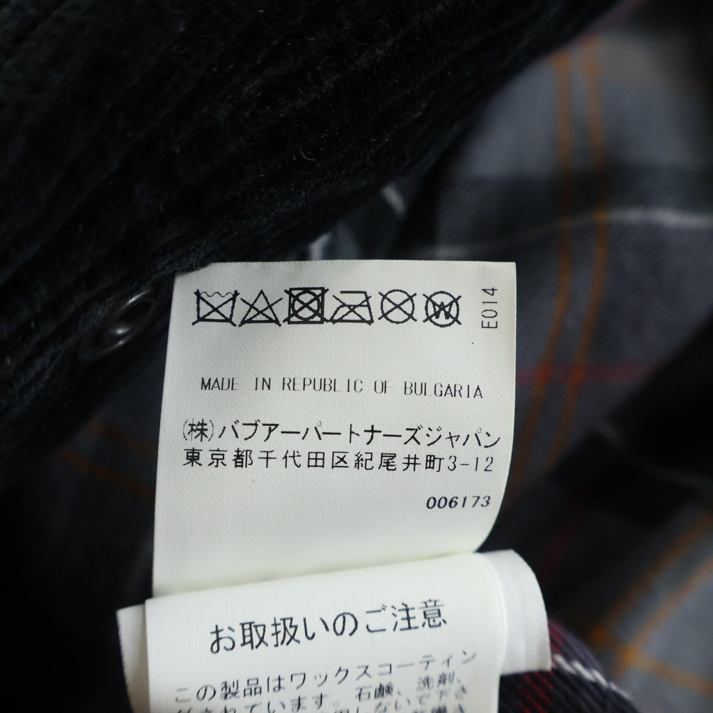 Barbour(バブアー) 22AW OS BORDER ボーダー 裏地チェック ワックスコーティング オイルドジャケット ブラック 222MWX2089