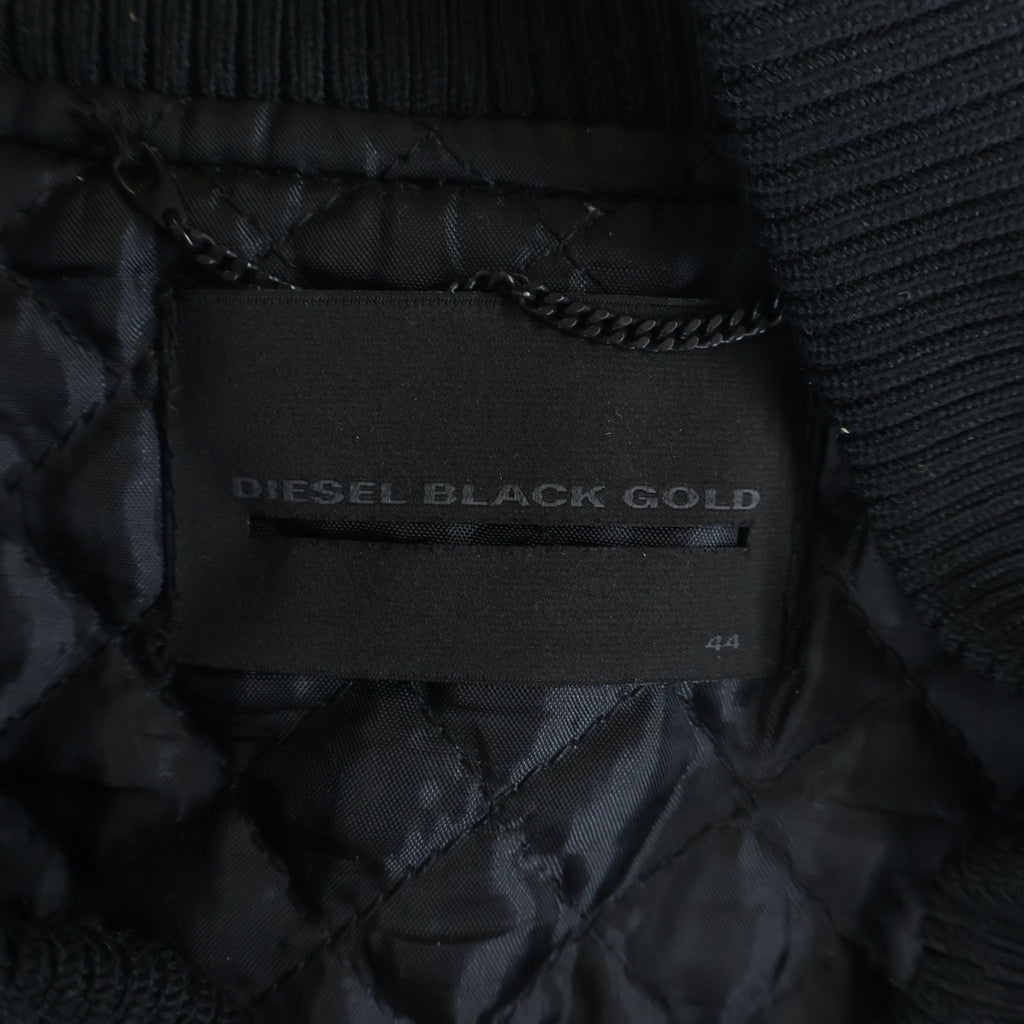 DIESEL BLACK GOLD(ディーゼルブラックゴールド) アームレザー切替 キルティング ミリタリーボンバージャケット ブルゾン ブラック