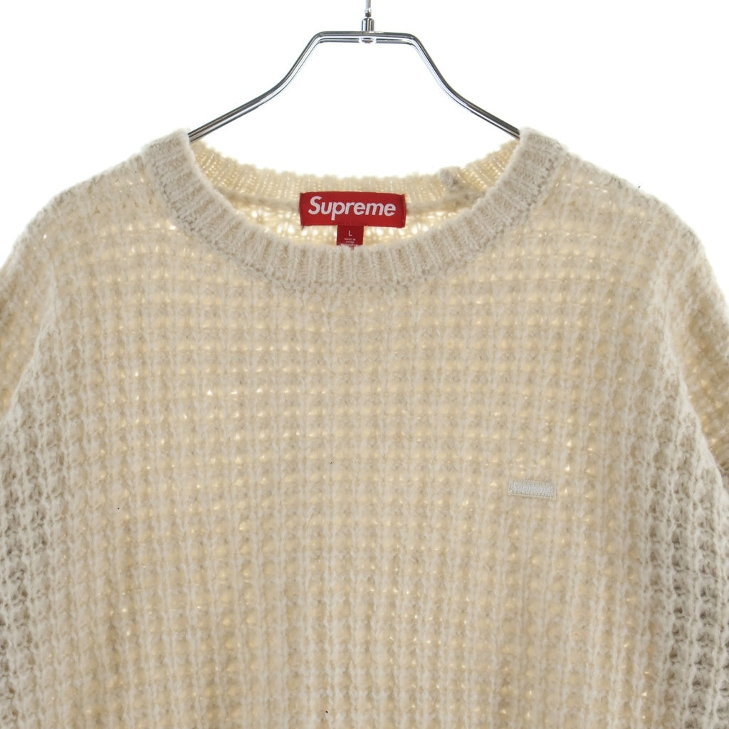 SUPREME(シュプリーム) 25AW Small Box Waffle Sweater スモールボックスロゴ ワッフル ニットセーター ベージュ