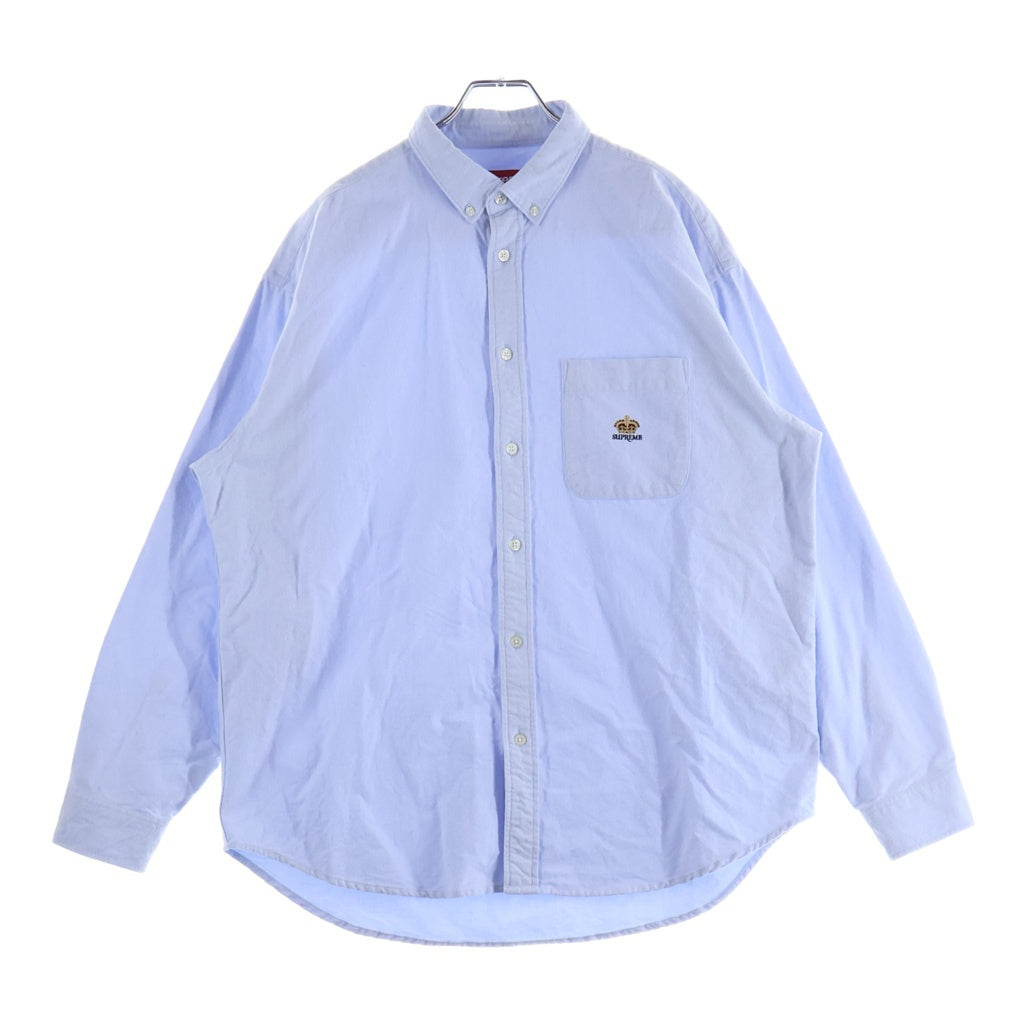 SUPREME(シュプリーム) 24AW Loose Fit Flannel Oxford Shirt ルーズフィット フランネルオックスフォード ロングスリーブ シャツ ブルー