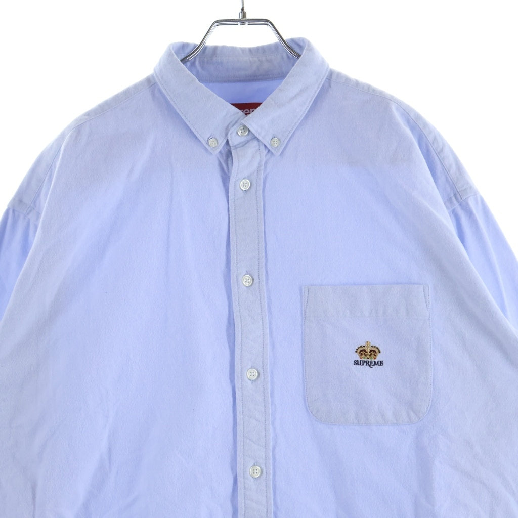 SUPREME(シュプリーム) 24AW Loose Fit Flannel Oxford Shirt ルーズフィット フランネルオックスフォード ロングスリーブ シャツ ブルー