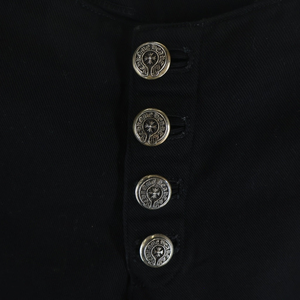 CHROME HEARTS(クロムハーツ) OLD JEAN SL FLEURKNEE オールド フレアニー ボタンフライデニムパンツ レディース ブラック