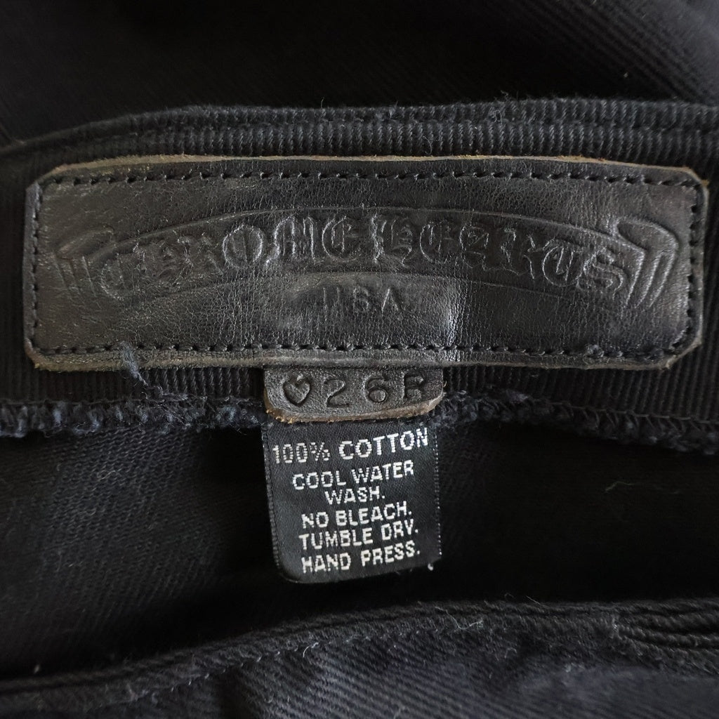CHROME HEARTS(クロムハーツ) OLD JEAN SL FLEURKNEE オールド フレアニー ボタンフライデニムパンツ レディース ブラック