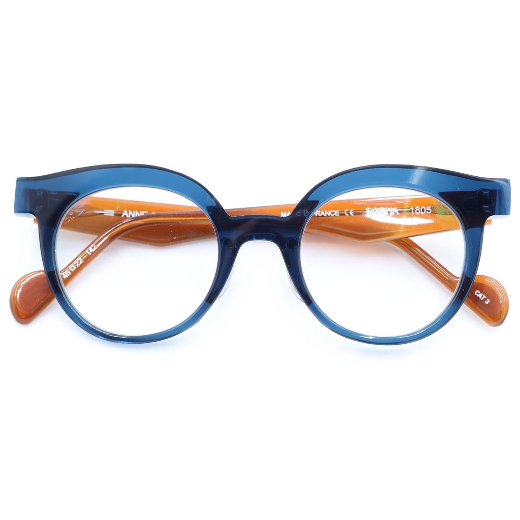 ANNE ET VALENTIN(アンバレンタイン) SACHA サシャ ボストンフレーム サングラス アイウェア 眼鏡 ブルー/ブラウン 1805