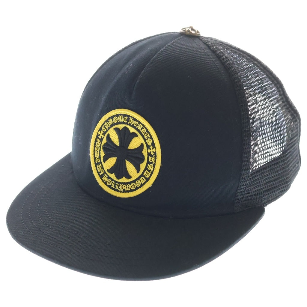CHROME HEARTS(クロムハーツ) YELLOW CH PLUS TRACKER CAP CHプラスパッチ クロスボール付 メッシュ トラッカーキャップ 帽子 ブラック/イエロー