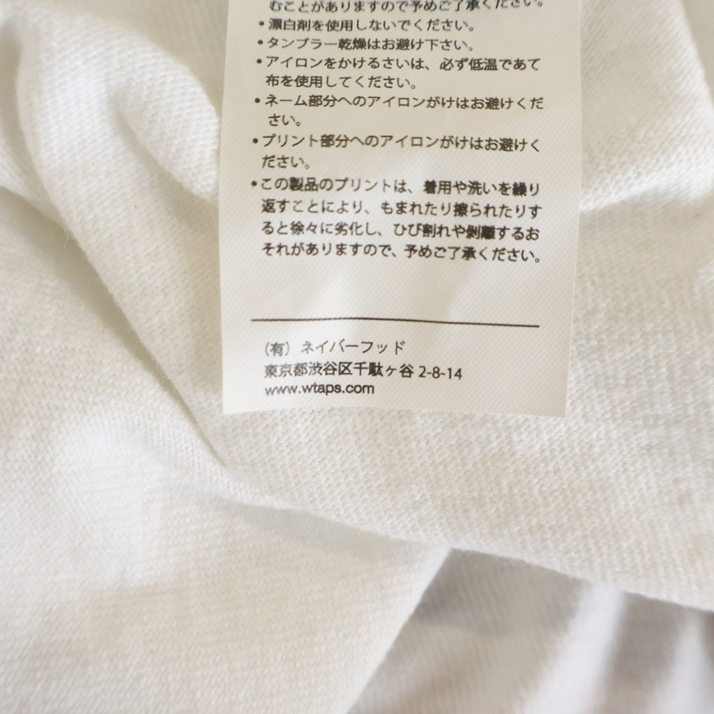 WTAPS(ダブルタップス) 25SS 251MV SS COTTON フロントプリント コットン クルーネック半袖Tシャツ カットソー ホワイト 251ATDT-STMO1S