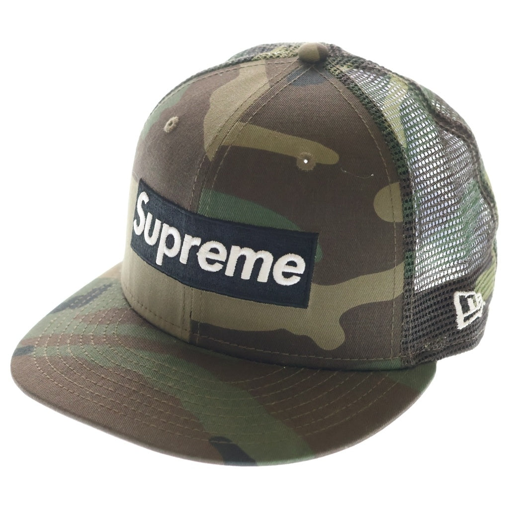 SUPREME(シュプリーム) 24SS ×NEW ERA Box Logo Mesh Back Woodland Camo Cap ボックス ロゴ メッシュ バック ニューエラ ウッドランド カモ キャップ 帽子 カーキ