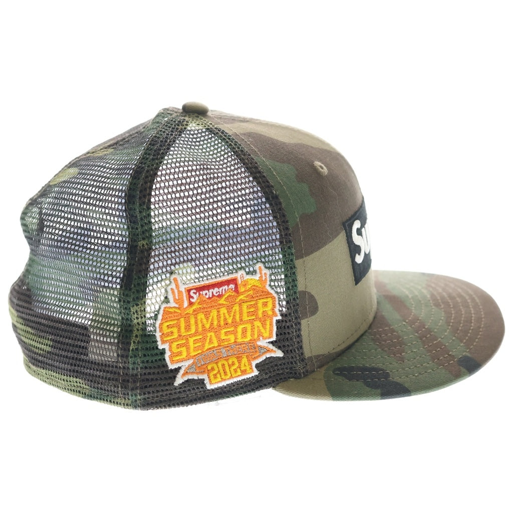 SUPREME(シュプリーム) 24SS ×NEW ERA Box Logo Mesh Back Woodland Camo Cap ボックス ロゴ メッシュ バック ニューエラ ウッドランド カモ キャップ 帽子 カーキ