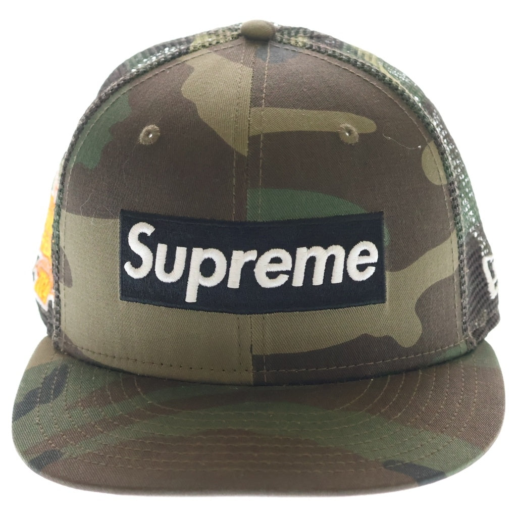 SUPREME(シュプリーム) 24SS ×NEW ERA Box Logo Mesh Back Woodland Camo Cap ボックス ロゴ メッシュ バック ニューエラ ウッドランド カモ キャップ 帽子 カーキ