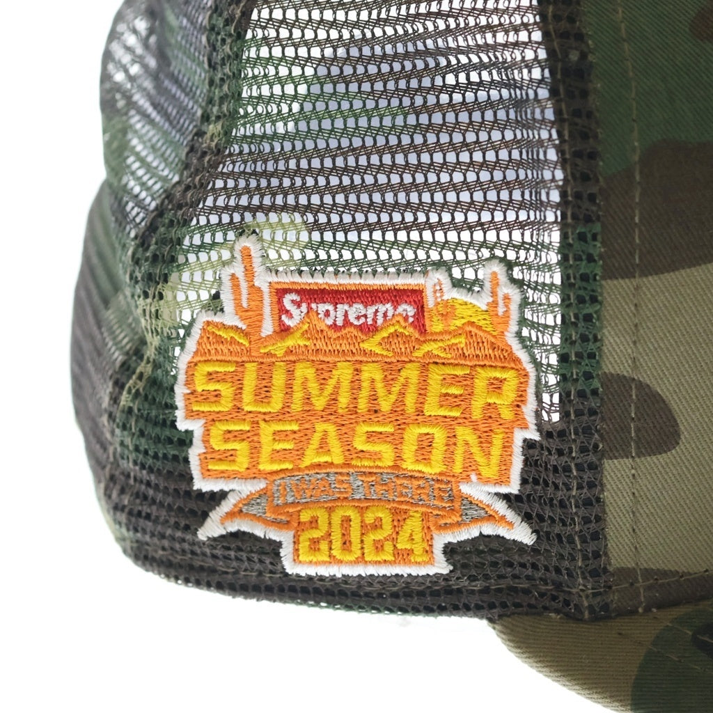 SUPREME(シュプリーム) 24SS ×NEW ERA Box Logo Mesh Back Woodland Camo Cap ボックス ロゴ メッシュ バック ニューエラ ウッドランド カモ キャップ 帽子 カーキ