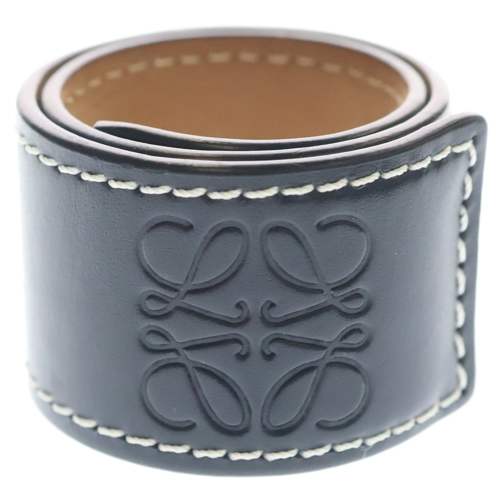 LOEWE(ロエベ) SMALL SLAP BRACELET スモール スラップ アナグラムロゴ レザーブレスレット ブラック レディース