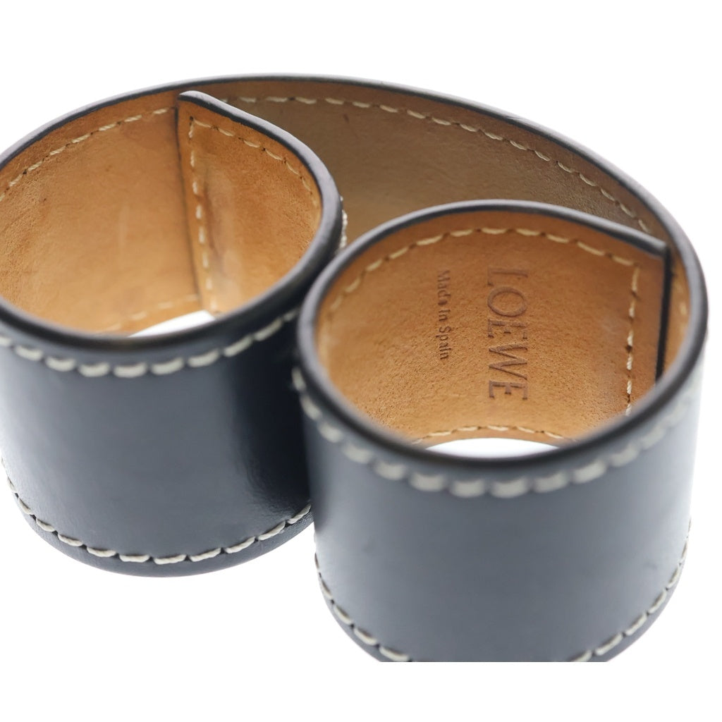 LOEWE(ロエベ) SMALL SLAP BRACELET スモール スラップ アナグラムロゴ レザーブレスレット ブラック レディース