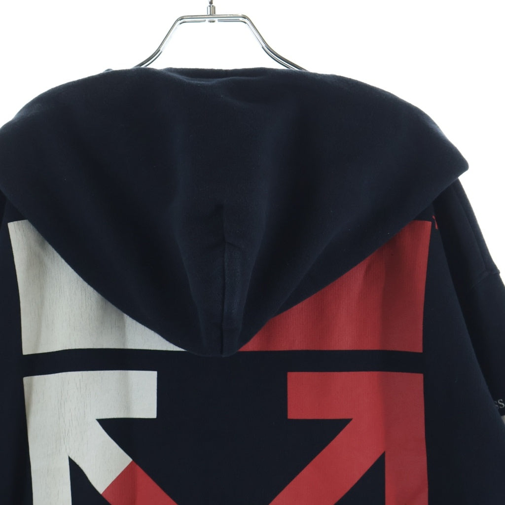 OFF-WHITE(オフホワイト) 19SS DIAG SPLIT LOGO SLIM HOODIE ダイアグ スプリットロゴ スリム スウェットフーディー プルオーバーパーカー ブラック OMBB034S19003006