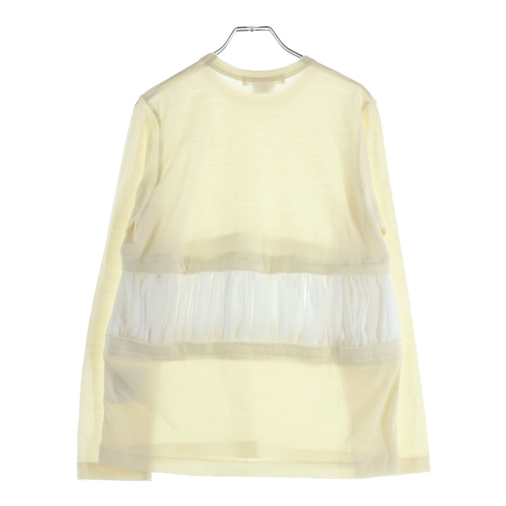 COMME des GARCONS(コムデギャルソン) 20AW チュールドッキングニット レディース 長袖クルーネック アイボリー GF-T012