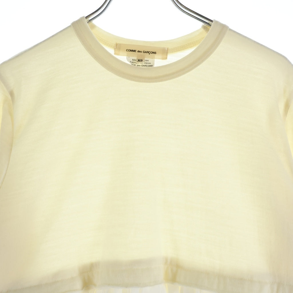 COMME des GARCONS(コムデギャルソン) 20AW チュールドッキングニット レディース 長袖クルーネック アイボリー GF-T012