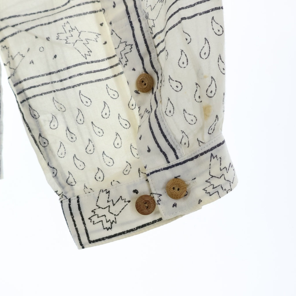 VISVIM(ヴィスヴィム) ICT TUNIC SHIRT バンダナ柄 コットン 長袖シャツ ホワイト 0220905011009