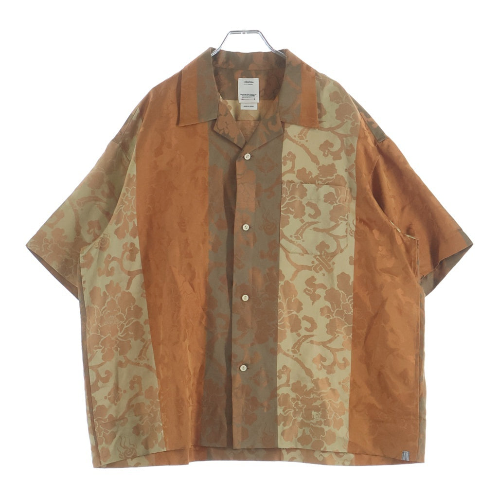 VISVIM(ヴィスヴィム) 23SS COPA SHIRT シルクジャカード 花柄 半袖シャツ オレンジ