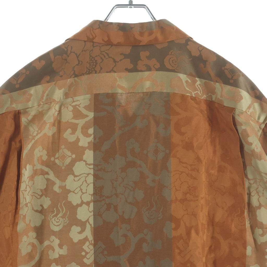 VISVIM(ヴィスヴィム) 23SS COPA SHIRT シルクジャカード 花柄 半袖シャツ オレンジ