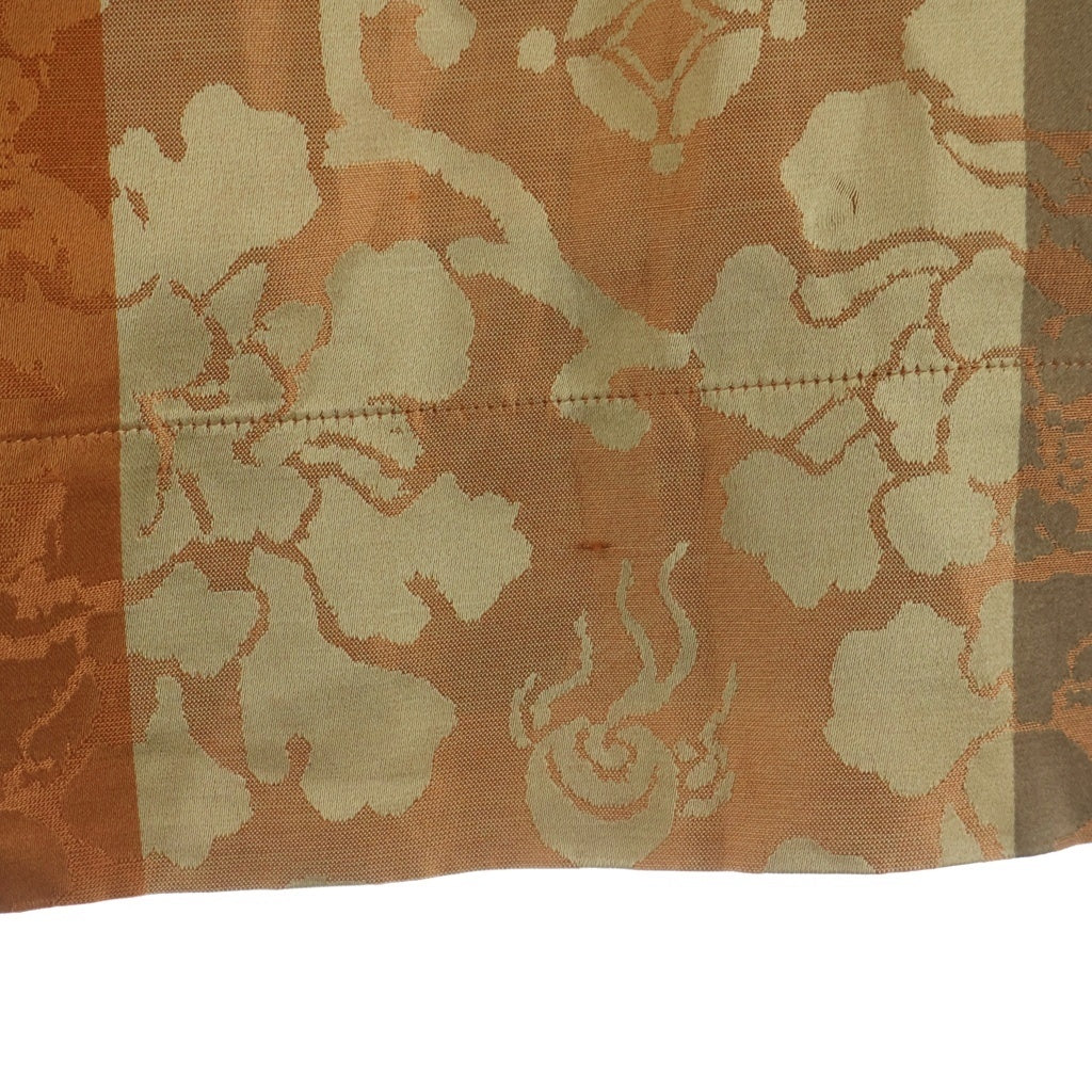 VISVIM(ヴィスヴィム) 23SS COPA SHIRT シルクジャカード 花柄 半袖シャツ オレンジ