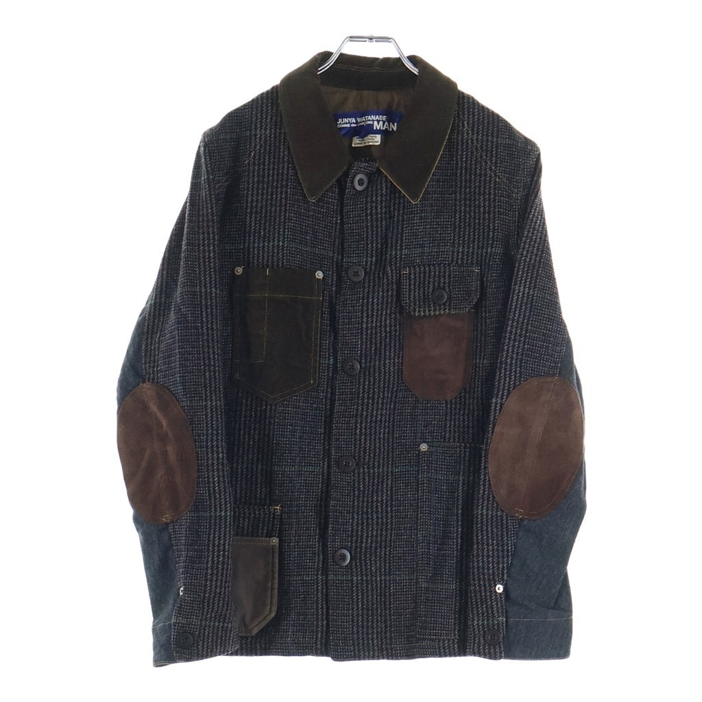 COMME des GARCONS JUNYA WATANABE MAN(コムデギャルソンジュンヤワタナベマン) ウール ツイードカバーオール 切り替えデザイン ブラウン