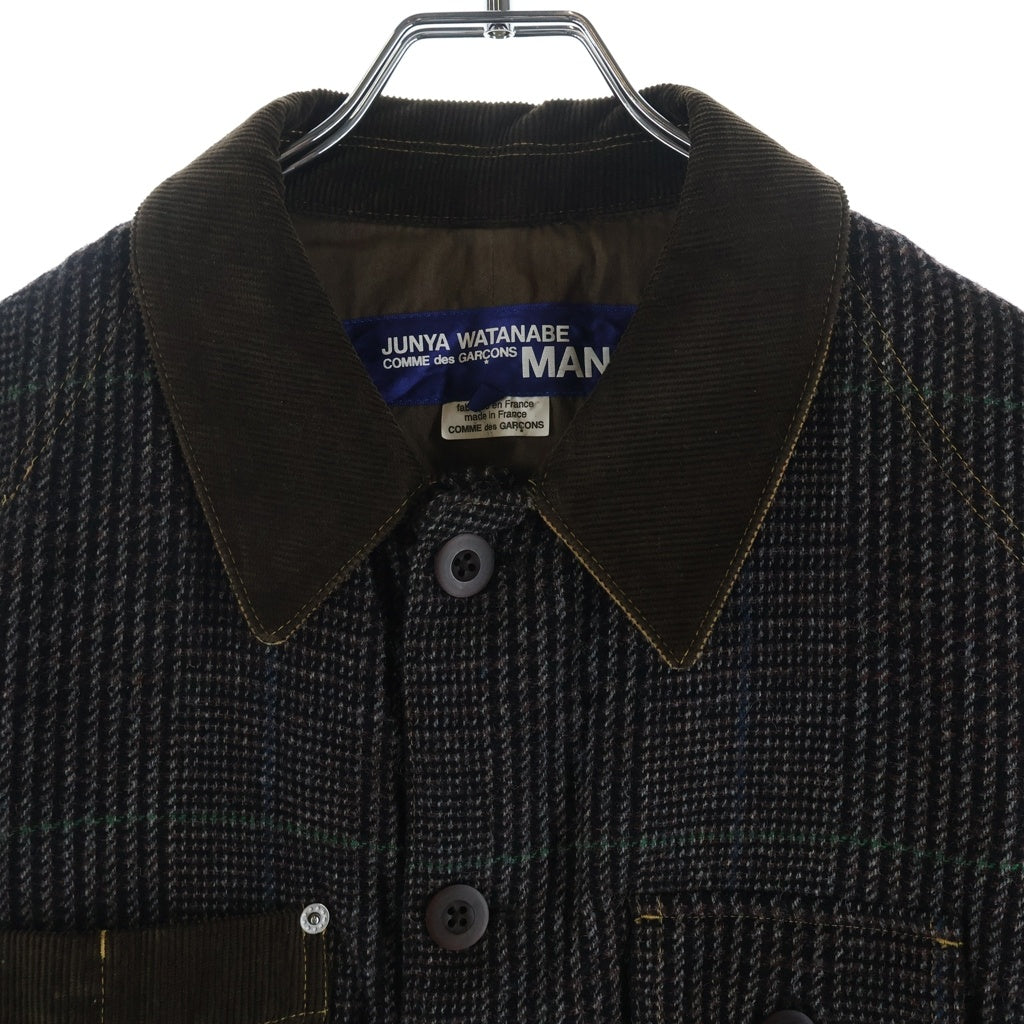 COMME des GARCONS JUNYA WATANABE MAN(コムデギャルソンジュンヤワタナベマン) ウール ツイードカバーオール 切り替えデザイン ブラウン