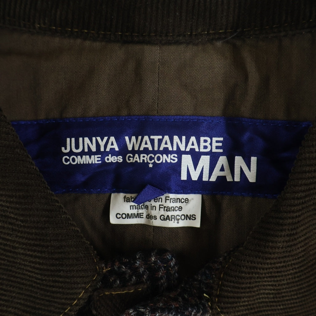 COMME des GARCONS JUNYA WATANABE MAN(コムデギャルソンジュンヤワタナベマン) ウール ツイードカバーオール 切り替えデザイン ブラウン