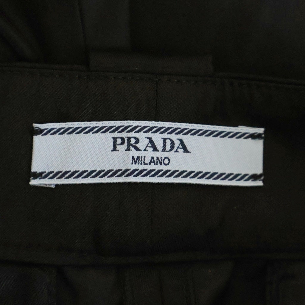 PRADA(プラダ) 23SS RE-NYLON リナイロン トライアングルロゴプレート バミューダショーツ パンツ レディース ブラック DNA863 S192 1WQ8