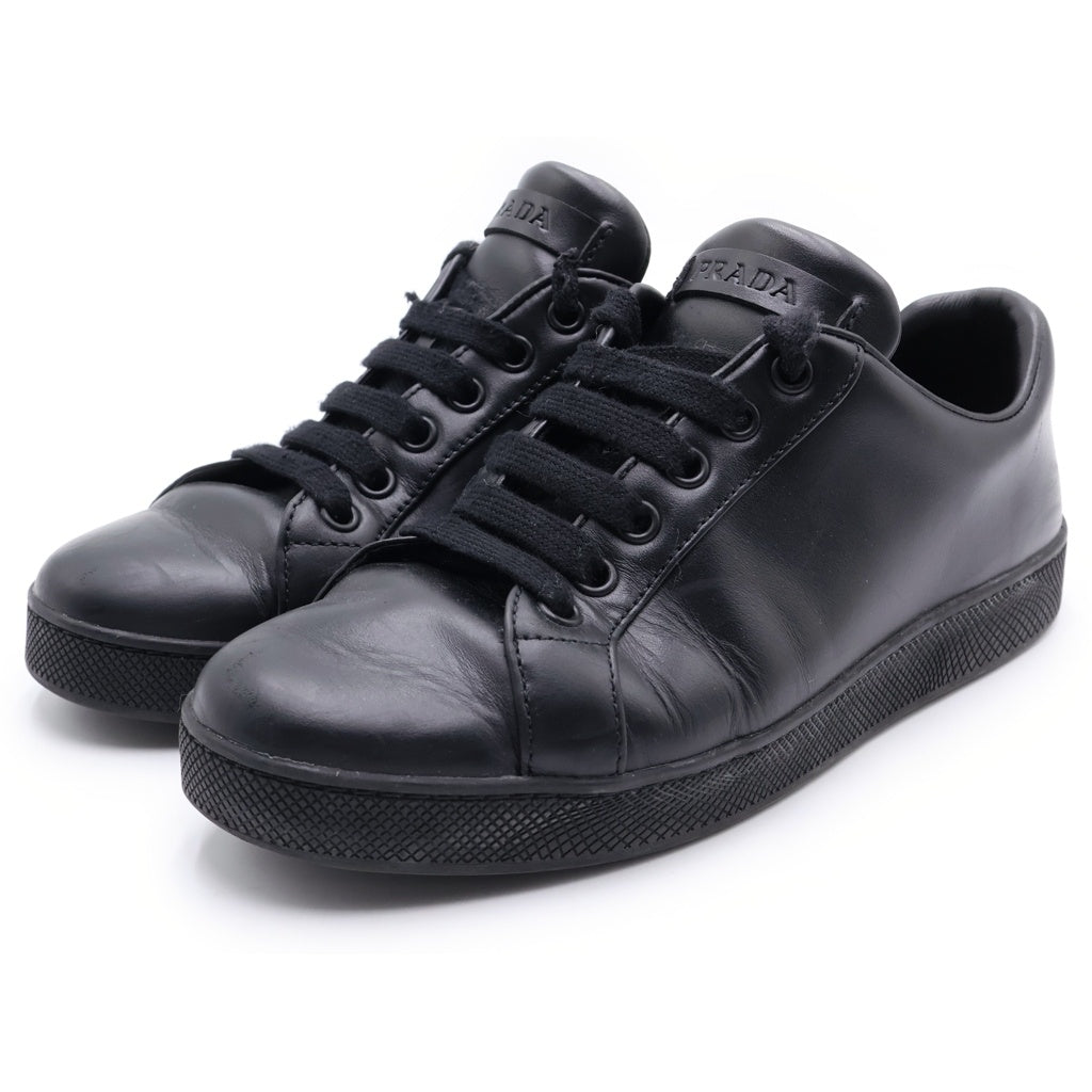 PRADA(プラダ) レースアップ シュータンロゴ ローカットシューズ スニーカー ブラック レディース DNC700