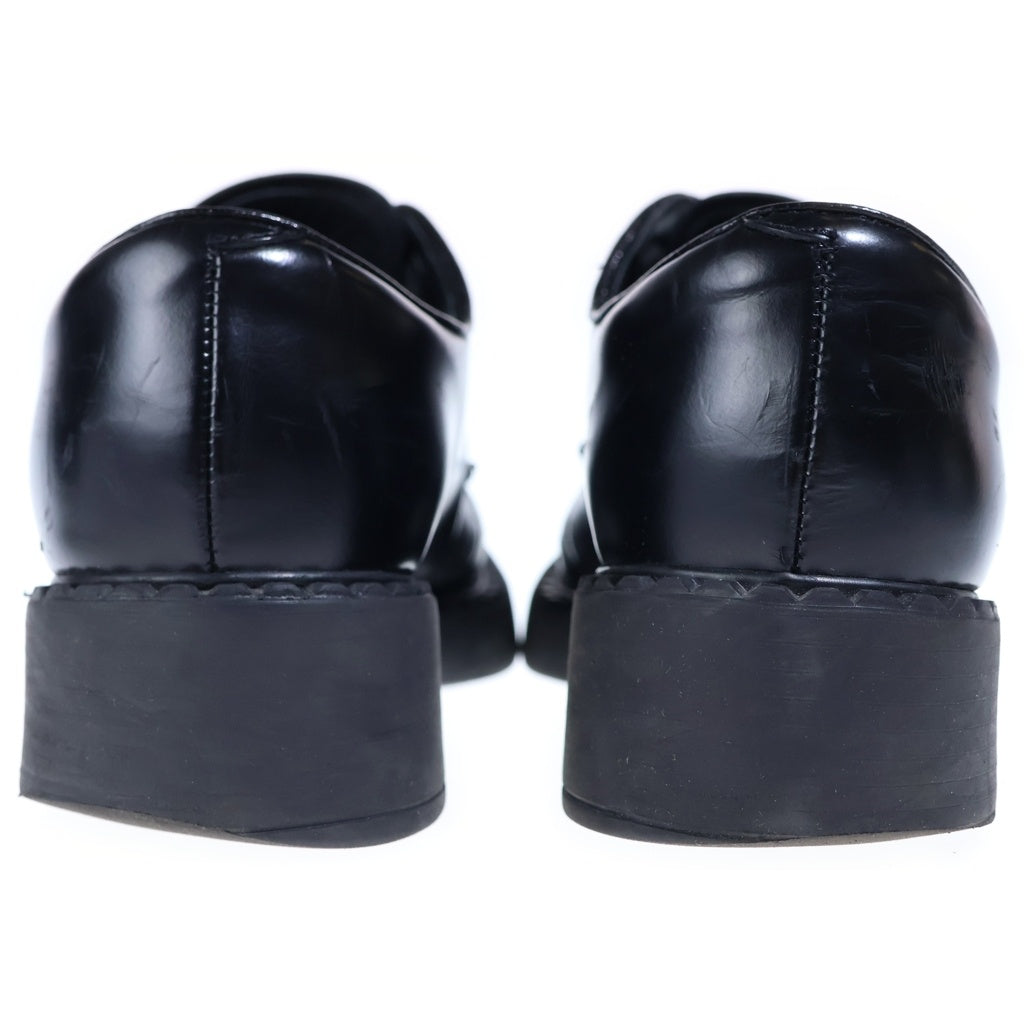 PRADA(プラダ) レースアップ プレーントゥ ローカットブラッシュドレザーシューズ レディース ブラック DNC713