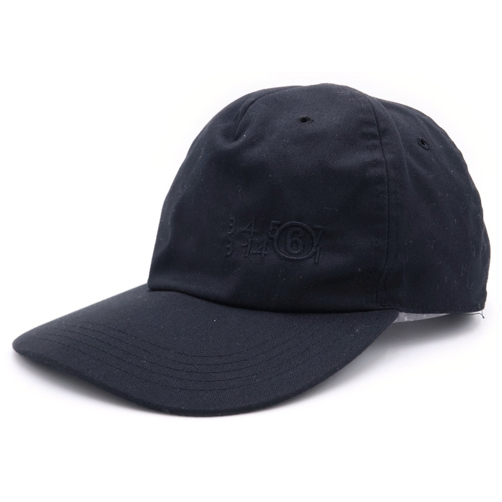 MM6 Maison Margiela(エムエムシックスメゾンマルジェラ) 21SS ロゴ刺繍 コットンキャップ 帽子 ブラック S52TC0037