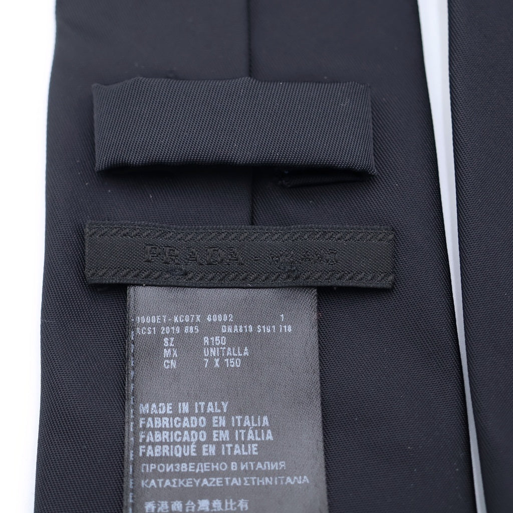 PRADA(プラダ) 19AW RE-NYLON リナイロン トライアングルロゴ ネクタイ ブラック