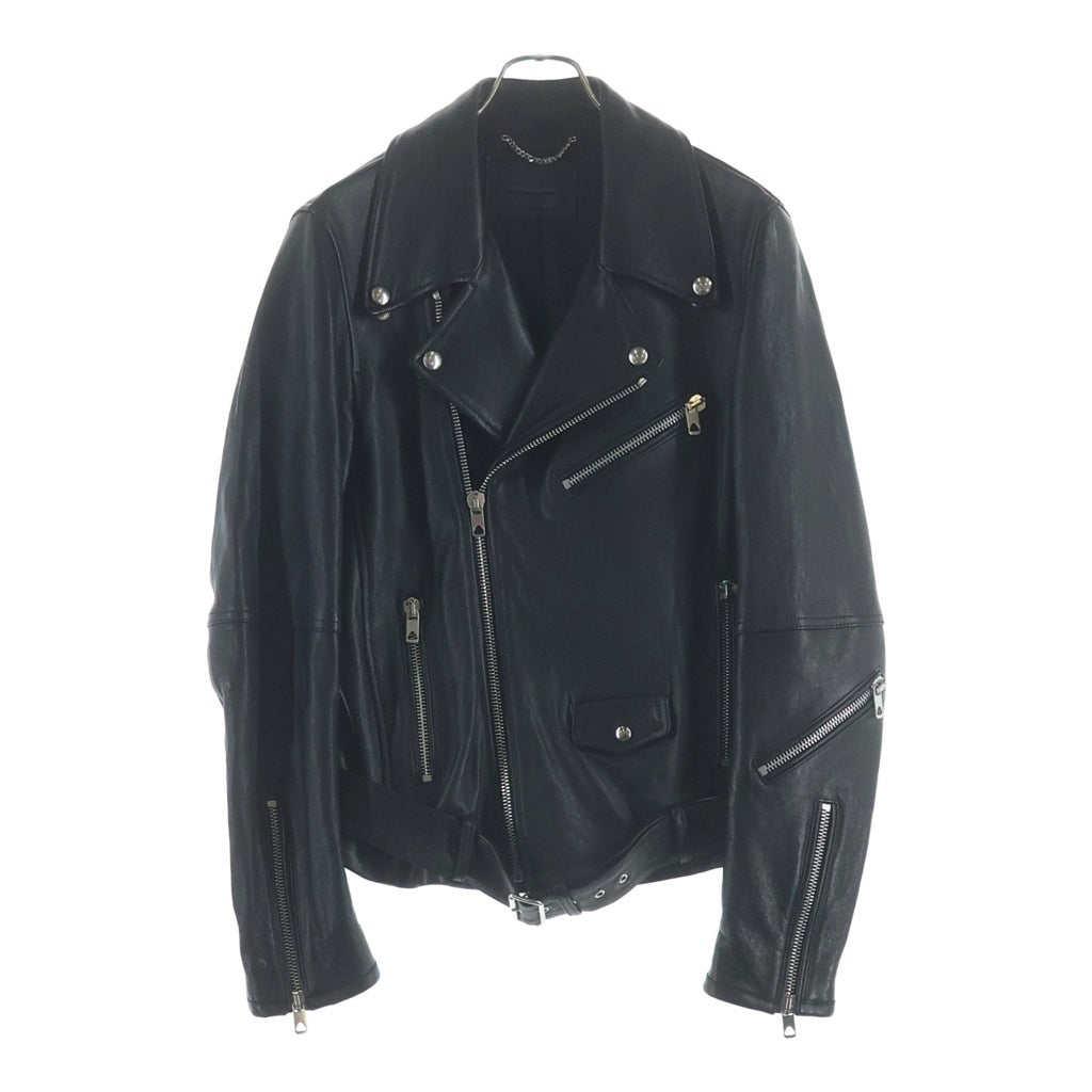 DIESEL BLACK GOLD(ディーゼルブラックゴールド) イタリア製 シープスキン レザー ダブルライダースジャケット ブラック