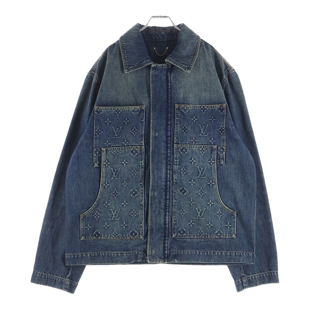 LOUIS VUITTON ルイヴィトン 23AW MONOGRAM DENIM WORKWEAR ZIPUP JACKET モノグラムデニム ワークウェア ジップアップジャケット インディゴ RM232Q Y38 HPA46W LOUIS VUITTON(ルイヴィトン) 23AW MONOGRAM DENIM WORKWEAR ZIPUP