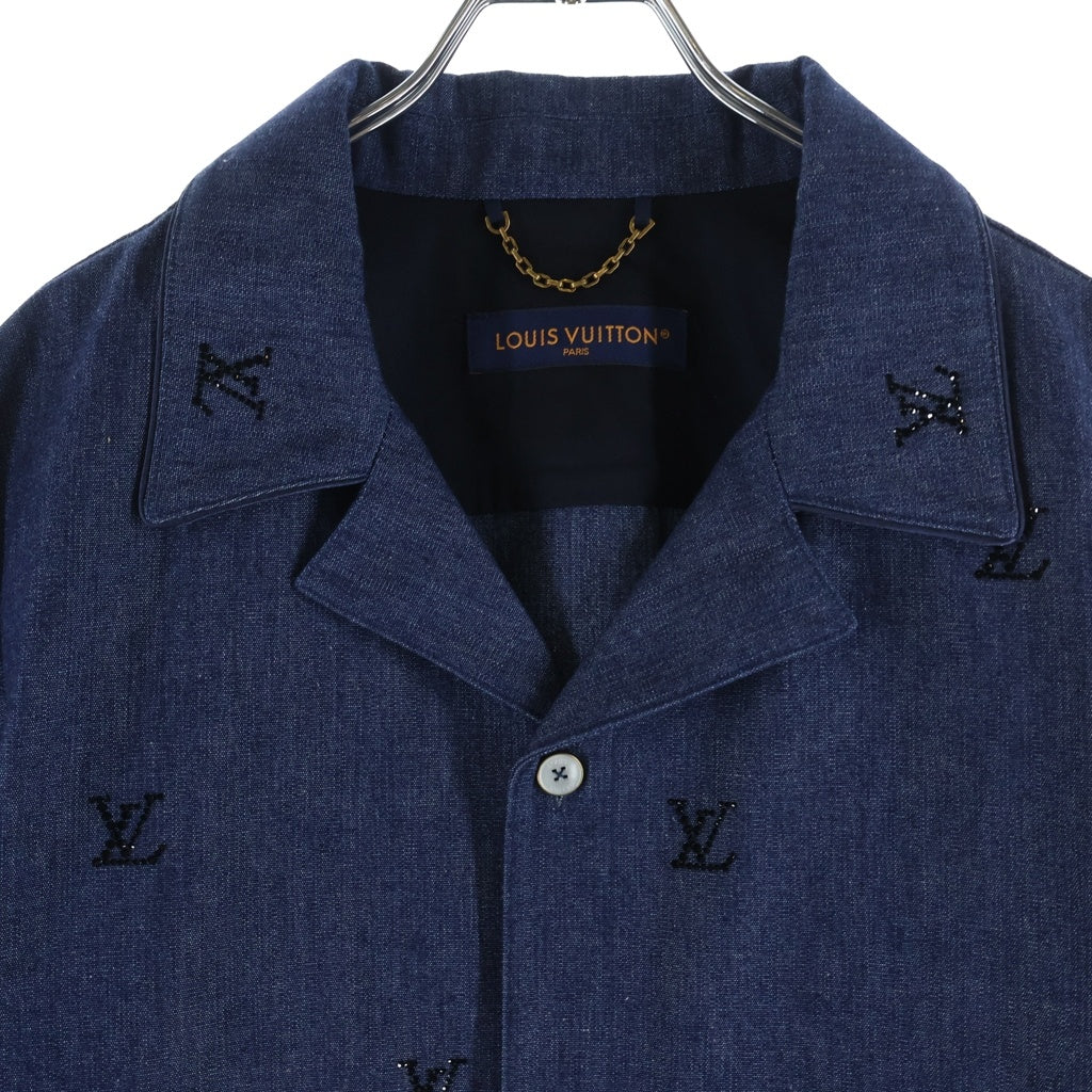 LOUIS VUITTON(ルイヴィトン) 25SS LV ブラゾン エンベリッシュド デニム 長袖パジャマシャツジャケット インディゴ RM251MM RBA HSS05W