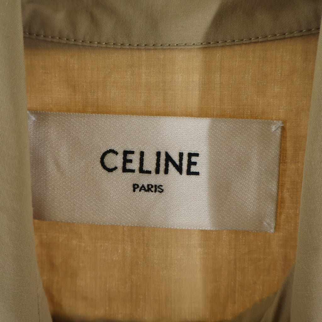 CELINE(セリーヌ) シグネチャーロゴ金ボタン コットン サファリドレス ベージュ レディース 2R32A992M