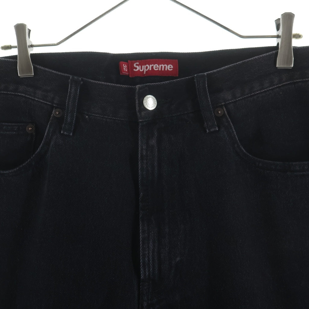 SUPREME(シュプリーム) 25SS Baggy Jean クラシックロゴ刺繍 バギージーンズ デニムパンツ ブラック