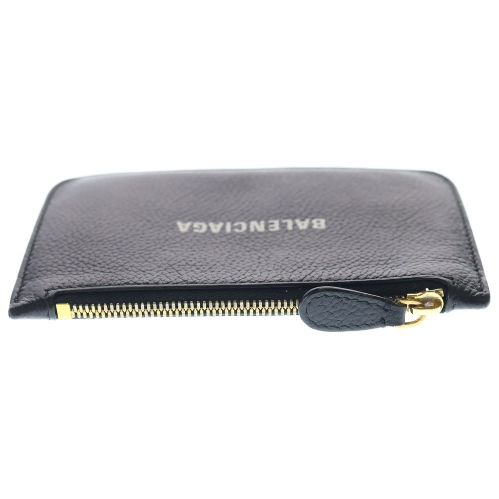 BALENCIAGA(バレンシアガ) CASH COIN AND CARD HOLDER ロゴデザイン レザーキャッシュコインアンドカードホルダーケース ブラック 594214 1IZ4M